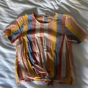 Madewell tie front shirt